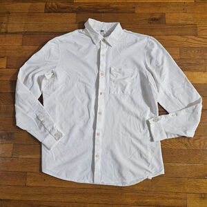 Lululemon White Casual Button Down Shirt Men's Medium
